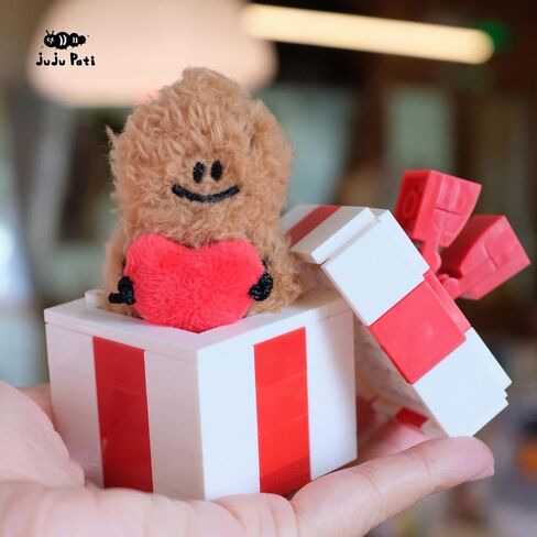 سلسلة مفاتيح juju Pati Mini Peanut Plush مع قلب، هدية لطيفة للزوجين للذكرى السنوية، أحبك هدية له أو لها، حقيبة حب صغيرة ساحرة للمحفظة أو حقيبة الظهر × خطة متقلبة in Saudi Arabia