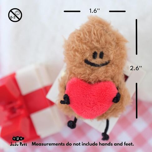 سلسلة مفاتيح juju Pati Mini Peanut Plush مع قلب، هدية لطيفة للزوجين للذكرى السنوية، أحبك هدية له أو لها، حقيبة حب صغيرة ساحرة للمحفظة أو حقيبة الظهر × خطة متقلبة in Saudi Arabia
