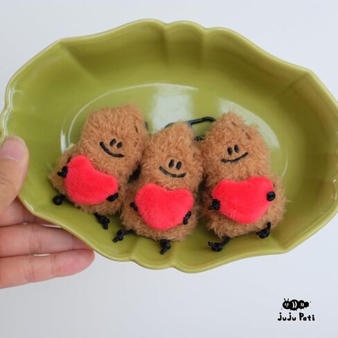 سلسلة مفاتيح juju Pati Mini Peanut Plush مع قلب، هدية لطيفة للزوجين للذكرى السنوية، أحبك هدية له أو لها، حقيبة حب صغيرة ساحرة للمحفظة أو حقيبة الظهر × خطة متقلبة in Saudi Arabia