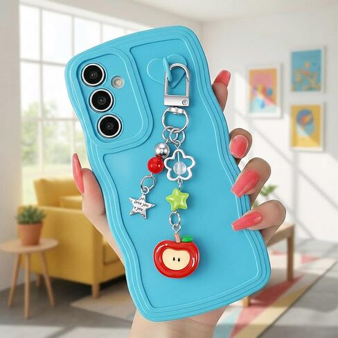 2PCS Cute Apple Keychain Charms Aesthetic Y2k Red Green Fruit Keyring Key Chain Metal Phone Purse Charm for Handbags, Apple Keychains Gifts for Women in Saudi Arabia