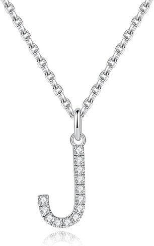 IMOLOVE Moissanite Pendant Necklace for Women Initial Necklaces Sterling Silver letter Necklace Jewelry for Women in 18K White Gold in Saudi Arabia