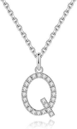IMOLOVE Moissanite Pendant Necklace for Women Initial Necklaces Sterling Silver letter Necklace Jewelry for Women in 18K White Gold in Saudi Arabia