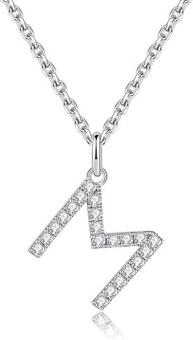 IMOLOVE Moissanite Pendant Necklace for Women Initial Necklaces Sterling Silver letter Necklace Jewelry for Women in 18K White Gold in Saudi Arabia