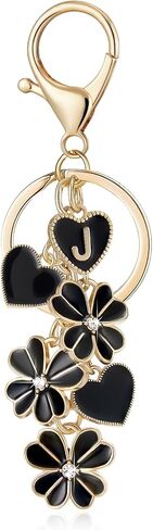 OKAICEN Initial Letter Keychain for Valentine's Day Women Gilrs Four Leaf Clover Flower Keyring for Backpack Charms Handbag in Saudi Arabia