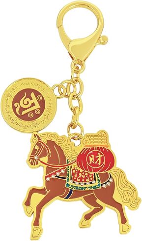 Feng Shui Brown Tribute Horse Keychain Speed Power Courage Blessing Amulet Keychain in Saudi Arabia