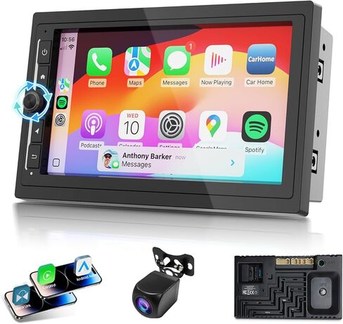 10.1" Wireless CarPlay & Android Auto Car Stereo - 2GB RAM 64GB ROM, DSP Sound, 1080P Backup Camera, Bluetooth 5.0, HD Touchscreen Media Receiver in Kuwait