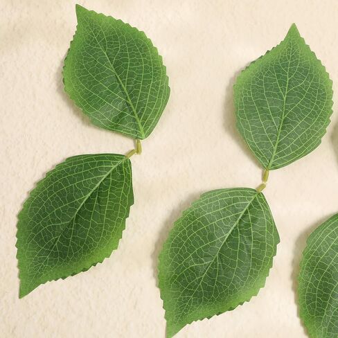 SynHHergyx 30 Pcs Artificial Green Leaves Hydrangea 6.3"x3.9" Faux Leaves, Bulk Greenery Fake Hydrangea Leave Fake Leave for Crafts Wedding Bouquets Wreaths Decor in Saudi Arabia