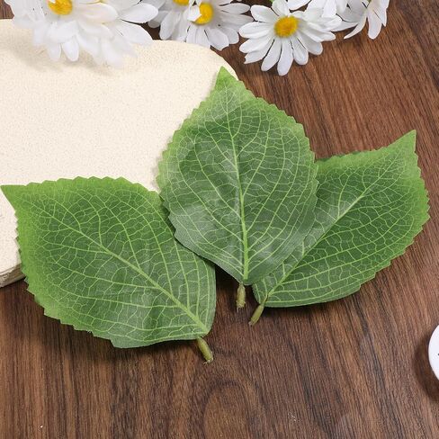 SynHHergyx 30 Pcs Artificial Green Leaves Hydrangea 6.3"x3.9" Faux Leaves, Bulk Greenery Fake Hydrangea Leave Fake Leave for Crafts Wedding Bouquets Wreaths Decor in Saudi Arabia