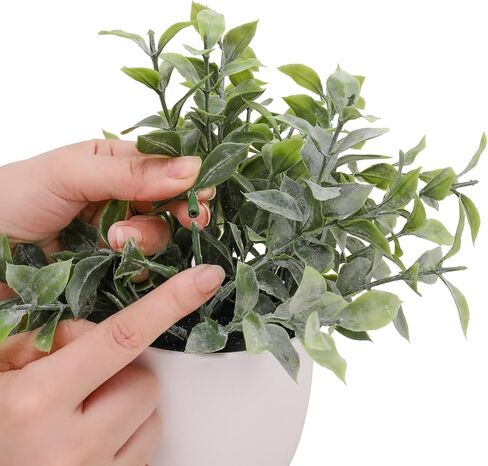 ATZXVIM Artificial Plants Decoration Norfolk Potted Faux Fake Eucalyptus mini Cute sage Greenery Indoor Outdoor House Home Living Room Bathroom Coffee Table Desk Office Spring Decor 2 pots in Saudi Arabia