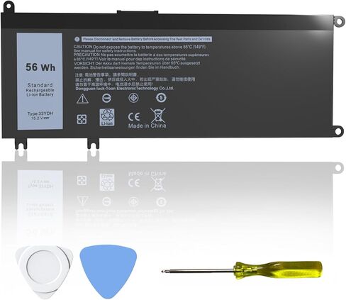 33YDH 56Wh Replacement Laptop Battery for Dell Inspiron 17 7000 7773 7778 7779 7786 15 7577 3579 3779 5587 7588 G3 G7 G5 Latitude 3779 3579 3380 3490 3580 5587 3590 7588 PVHT1 P30E P30E001 81PF3 99NF2 in Kuwait