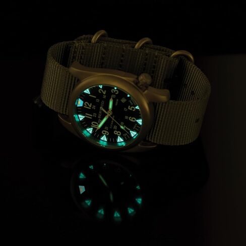 ساعة BERTUCCI® 44 ملم من التيتانيوم - A-4TS Super Yankee Illuminated™ - مينا أسود، حزام نايلون برتقالي عالمي/NASA - 13484 in Saudi Arabia