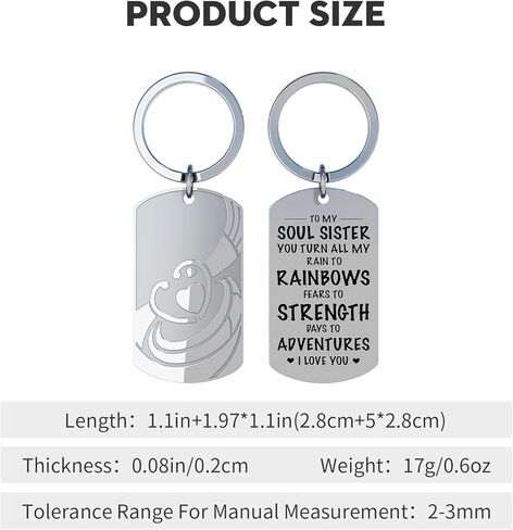 Fuinorer Soul Sister Keychain Gifts For Best Friend Bestie Gifts Friends Gift For Women Birthday Christmas Gift For Best Friend in Saudi Arabia