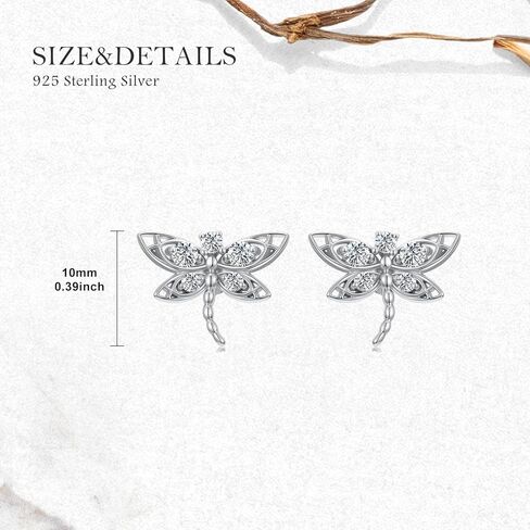 LWXIE أقراط الماس اليعسوب للنساء 925 أقراط اليعسوب من الفضة الإسترليني مع 0.25 CTTW Lab Grown Diamond Jewelry هدايا للأم والزوجة والصديقة in Saudi Arabia