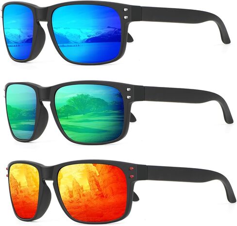 Sunglasses for Men and Women Vintage Sun Glasses for Fishing Driving 3 Packs in Saudi Arabia