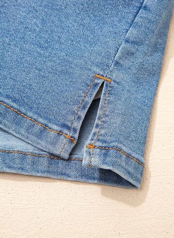 BLENCOT Women's Maternity Denim Shorts Over Belly Pregnancy Lounge Workout Jeans Short with Pockets in Saudi Arabia