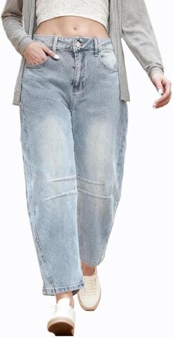 lithbest Women's high Waisted Loose Casual Stretch Jeans in Saudi Arabia