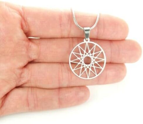 Dodecagram Necklace 12 Pointed Hellenic Greek Twelve Sided Star Charm Only, No chain charm Fast Free Supply in Saudi Arabia