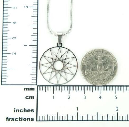 Dodecagram Necklace 12 Pointed Hellenic Greek Twelve Sided Star Charm Only, No chain charm Fast Free Supply in Saudi Arabia