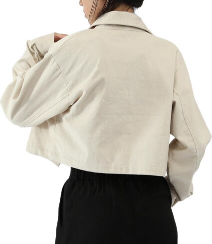 CLSEN Fall Jackets for Women 2025 Cropped Corduroy Shacket Cotton Button Down Long Sleeve Women Jackets with Pockets in Saudi Arabia