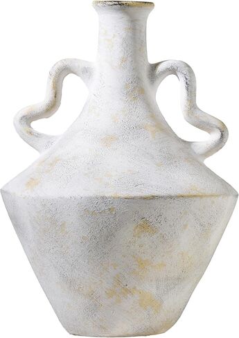 KensTro Ceramic Vase Set of 3, Handmade Rustic Farmhouse Vases with Handles, Glazed Interior, Aged Terracotta Finish, Boho Home Decor for Table, Shelf, Mantel, Flower Arrangement in Saudi Arabia