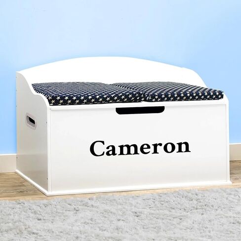 DIBSIES Personalized Creative Wonders Toy Box, Signature Series for Boys, 30 x 19.25 x 18 inches, Soft-Close Lid (Blue) in Kuwait