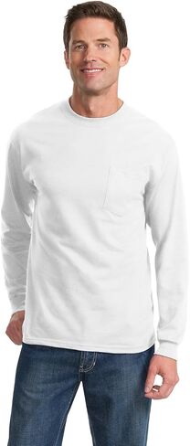 Port & Company Tall Long Sleeve Essential Pocket Tee. PC61LSPT in Saudi Arabia