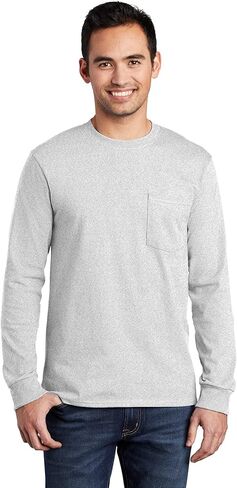 Port & Company Tall Long Sleeve Essential Pocket Tee. PC61LSPT in Saudi Arabia
