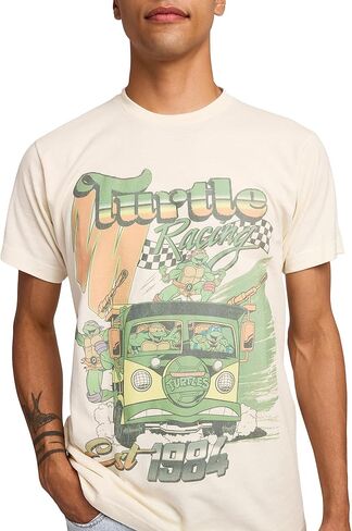 TMNT Classic Retro Cartoon Turtle Racing Men's Sand Crew Neck Short Sleeve T-Shirt in Saudi Arabia