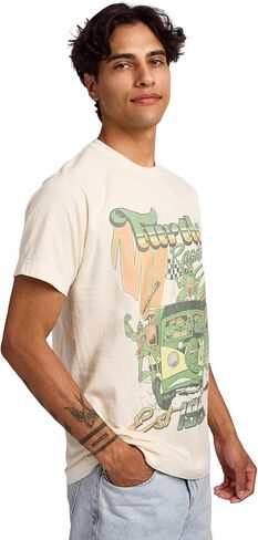 TMNT Classic Retro Cartoon Turtle Racing Men's Sand Crew Neck Short Sleeve T-Shirt in Saudi Arabia