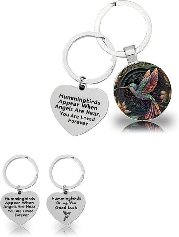 Werncy Hummingbird Keychain, angels are near, hummingbirds appear. You are always loved, a gift for mom and grandmother in Saudi Arabia