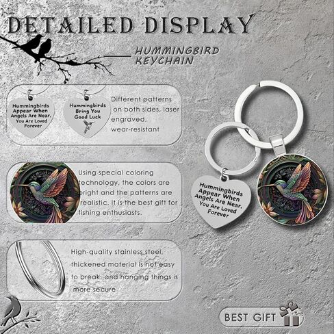Werncy Hummingbird Keychain, angels are near, hummingbirds appear. You are always loved, a gift for mom and grandmother in Saudi Arabia