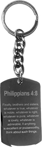 فيلبي 4:8 آية الكتاب المقدس - سلسلة مفاتيح معدنية على شكل حلقة in Kuwait
