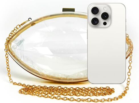 DiafebWanghh Clear Football Purse Football Shaped Crossbody Bag Acrylic Clutch Purse in Saudi Arabia