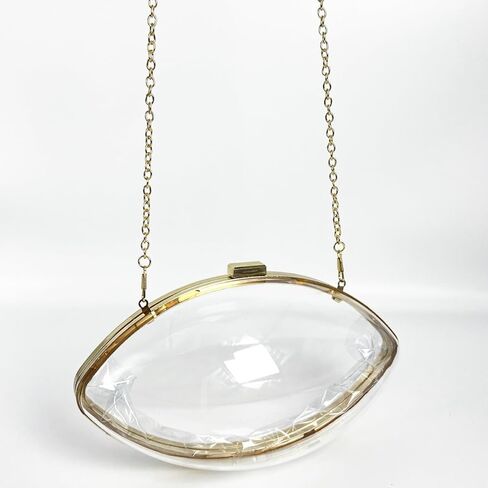 DiafebWanghh Clear Football Purse Football Shaped Crossbody Bag Acrylic Clutch Purse in Saudi Arabia