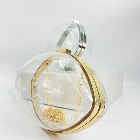 DiafebWanghh Clear Football Purse Football Shaped Crossbody Bag Acrylic Clutch Purse in Saudi Arabia