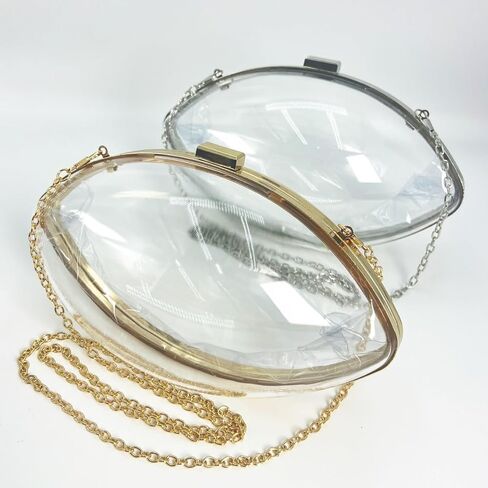 DiafebWanghh Clear Football Purse Football Shaped Crossbody Bag Acrylic Clutch Purse in Saudi Arabia