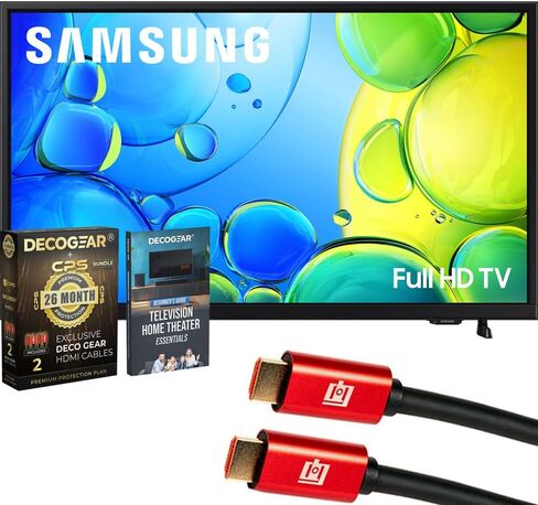 Samsung UN40F6000FFXZA 40 inch Full HD F6000F 4K Smart TV (2025) HDR, Knox Security Bundle with 1 Year CPS Enhanced Protection Pack and Deco Gear 6FT 4K HDMI 2.0 Cable in Saudi Arabia