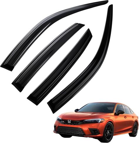 Tape on Wind Noise Reduction Rain Guards for 2019-2023 Toyota Corolla Sedan, 4-Piece Side Window Visors, UV Resistant & Weatherproof, No Drill Installation in Saudi Arabia