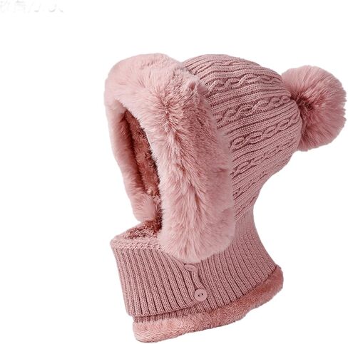 Ouyniei 3 in 1 Beanie Hat,Womens Winter Hat with Scarf and Mask Knit for Cold Weather Winter Thermal Cover Face Snow Caps in Saudi Arabia