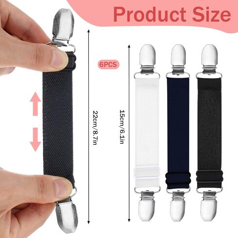 6 PCS Waist Cinch Clips for Women, Adjustable Waist Tightener Clip for Pants Shirt Dress Clothing to Tighten, Elastic Cincher Clip Belt for Tightening Clothes in Saudi Arabia
