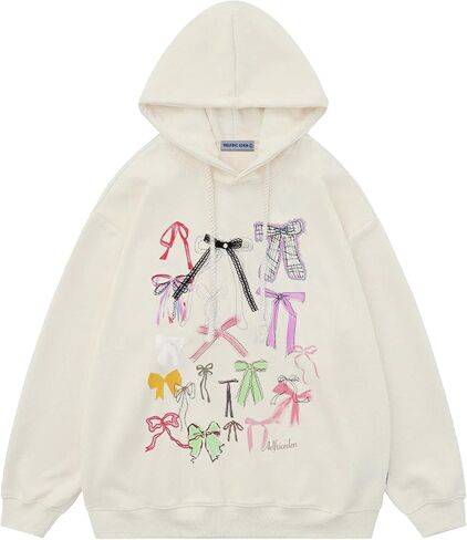 Aelfric Eden Bow Hoodie for Womens Oversized Graphic Hoodies Fleece Pullover Sweatshirts Fall Clothes in Saudi Arabia