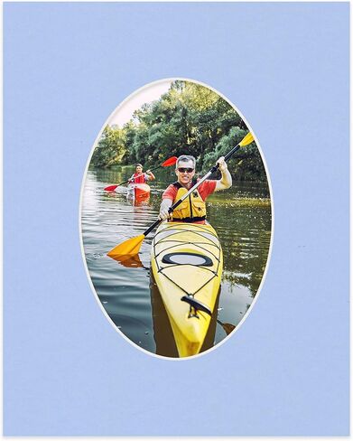 16x20 حصيرة مقطوعة مقطوعة ل 13.5x17 صور - Precut Brittany Blue Oval Photo Mat Board فتحة - حمض خالي in Kuwait