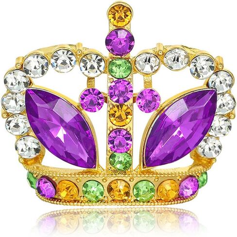 WCRAZYE Mardi Gras Brooch Pins for Women Girls, Colorful Carnival Theme, Mask Hat Crown Design, Crystal Enamel Lapel Pins, Vintage Style Holiday Jewelry Gifts in Saudi Arabia