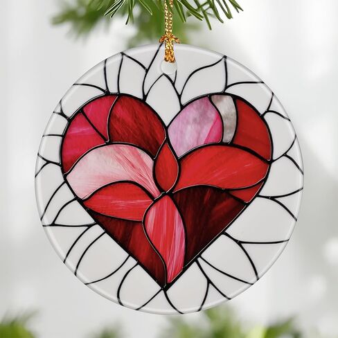 Heart Ornament, Christmas Ornament – Christmas Tree Decor, Holiday Decoration, Stocking Stuffer, Festive Gift Idea, Perfect Love Gift for Couple, Girlfriend, Friends, and Family in Saudi Arabia