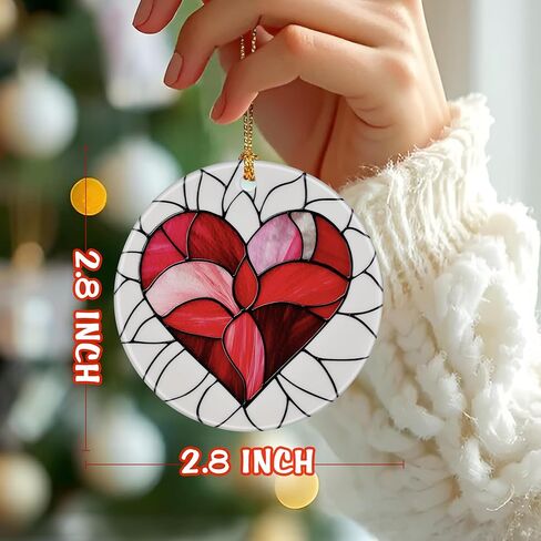 Heart Ornament, Christmas Ornament – Christmas Tree Decor, Holiday Decoration, Stocking Stuffer, Festive Gift Idea, Perfect Love Gift for Couple, Girlfriend, Friends, and Family in Saudi Arabia