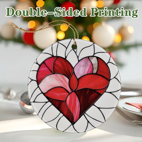 Heart Ornament, Christmas Ornament – Christmas Tree Decor, Holiday Decoration, Stocking Stuffer, Festive Gift Idea, Perfect Love Gift for Couple, Girlfriend, Friends, and Family in Saudi Arabia
