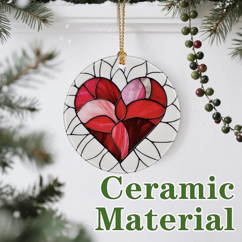 Heart Ornament, Christmas Ornament – Christmas Tree Decor, Holiday Decoration, Stocking Stuffer, Festive Gift Idea, Perfect Love Gift for Couple, Girlfriend, Friends, and Family in Saudi Arabia