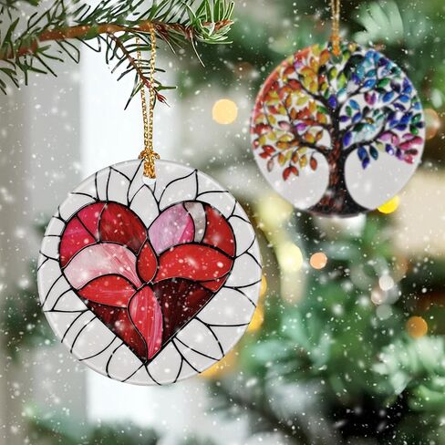 Heart Ornament, Christmas Ornament – Christmas Tree Decor, Holiday Decoration, Stocking Stuffer, Festive Gift Idea, Perfect Love Gift for Couple, Girlfriend, Friends, and Family in Saudi Arabia