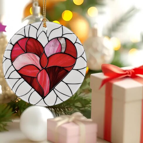 Heart Ornament, Christmas Ornament – Christmas Tree Decor, Holiday Decoration, Stocking Stuffer, Festive Gift Idea, Perfect Love Gift for Couple, Girlfriend, Friends, and Family in Saudi Arabia