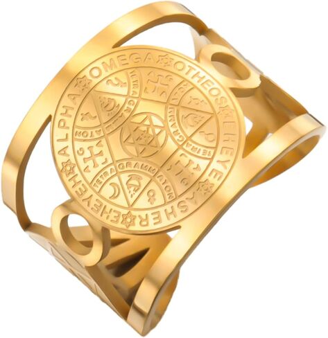 فريق Enochian ماجيك الملاك الدائري سليمان الكابالا حماية تميمة الفولاذ المقاوم للصدأ السداسية مثلث مجوهرات الدينية للنساء in Kuwait